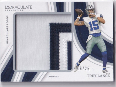 Panini 2023 Immaculate NFL Football No. IL-TLAN Trey Lance Jumbo Patch 6/25