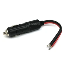 12V DC Fused Cigarette Lighter Socket Accessory Power Plug Red LED 12AWG 4" Wire