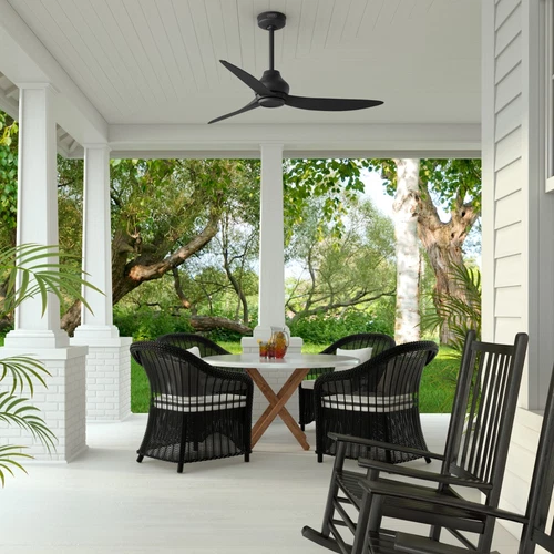 Hunter 52 inch Mazzini ENERGY STAR Matte Black Damp Rated Ceiling Fan and Remote - Picture 3 of 15