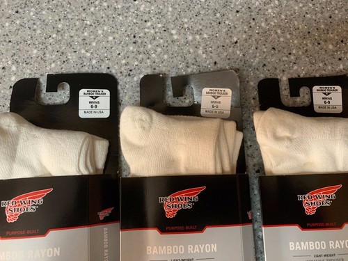 3 Paar - Damensocken M 6-9, Red Wing Hose weiß, Bambus Viskose, über der Wade - Bild 2 von 4