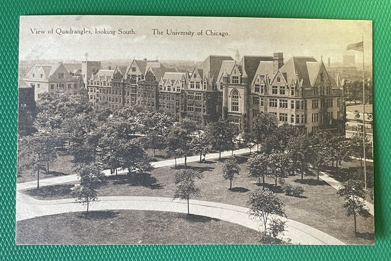 Antique RPPC Postcard Quadrangles Looking South University of Chicago