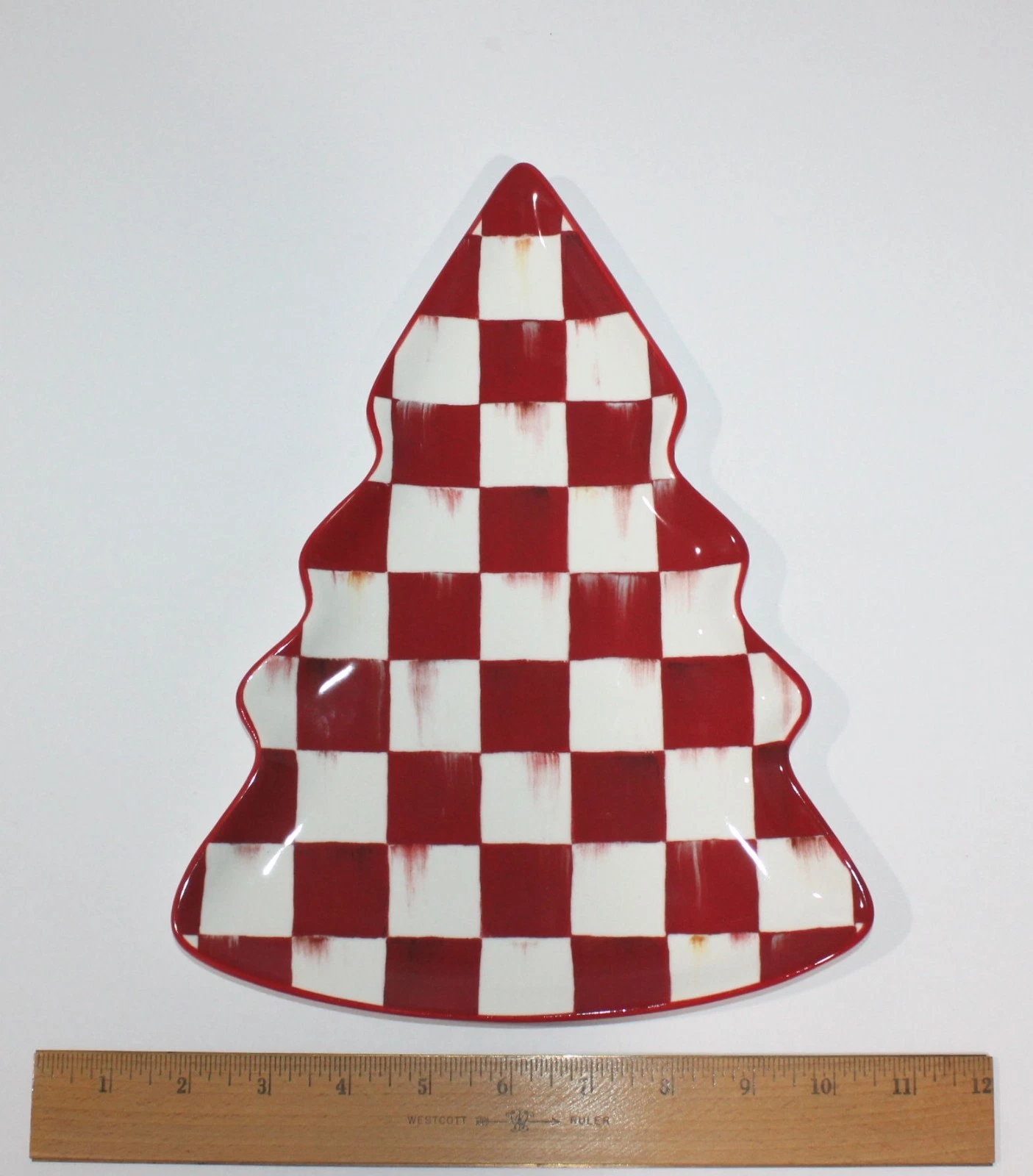 MacKenzie-Childs Cherry Check Tree Dish - Thumbnail 2