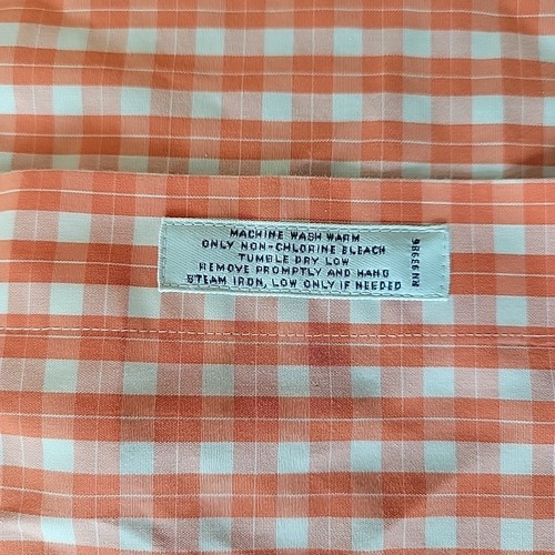 Brooks Brothers Camicia Abito Uomo 15 2/3 Arancione Bianco Quadri 346 Slim Fit Gingham - Foto 8 di 10