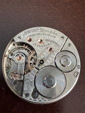 VINTAGE 16 SIZE WALTHAM POCKET WATCH MOVEMENT GR. RIVERSIDE KEEPING TIME