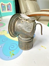 Antique Justrite Carbide Brass Coal Miners Lamp Pat. 1912 Wire Feed