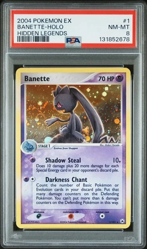 2004 POKEMON EX HIDDEN LEGENDS #1 BANETTE-HOLO PSA 8