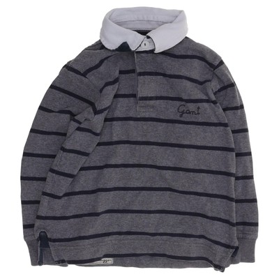 GANT, Rugby Shirt, Größe: 104, Grau/Blau/Weiß, Baumwolle, Print, Jungen #kcJ