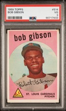 1959 Topps Bob Gibson #514 PSA 3 Rookie RC Cardinals Hall of Fame HOF