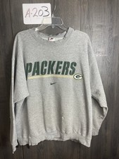 Vintage Nike Green Bay Packers Embroidered Sweatshirt Mens XL Gray 90s