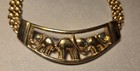 Vintage AFJ Signed Elephant Family Choker Necklace 1980s Gold Tone Rhinestone — photo 2