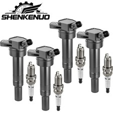 Set of 4 Ignition Coil Pack and Spark Plug For Hyundai Kia Elantra Tucson Forte