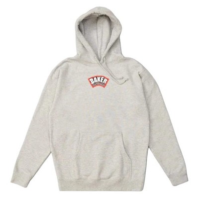 Baker Hoodie Arch Logo Heather Grey Mens Sweater Skateboard