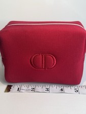 Dior Red Embroidered Makeup Trousse Pouch- New in box 