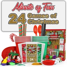 Funwares 24 Days of Christmas Game Set | Kids & Family Minute to Win It Chall...