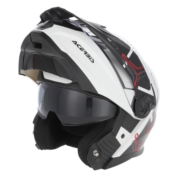 Acerbis P/J Rider Modular Helmet Visor Sunshade White Black Red Size XL
