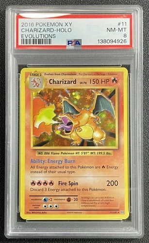 CHARIZARD PSA 8 2016 POKEMON XY EVOLUTIONS #11/108 HOLO 4926