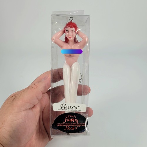 Vintage Happy Hooker Pleaser lustiger Angelköder 2003 Meerjungfrau rote Haare weißer Schwanz