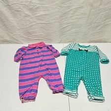 2pc Baby Girl Romper Lot 3-6 M Gymboree The Children's Place Cotton Pink Teal