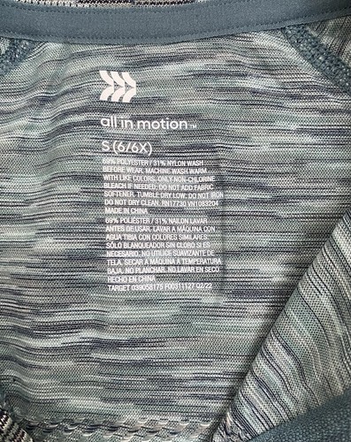 All In Motion Kids Long Sleeve Athletic Top 1/4 Zip Blue Grey Size S (6/6X) - Picture 3 of 18