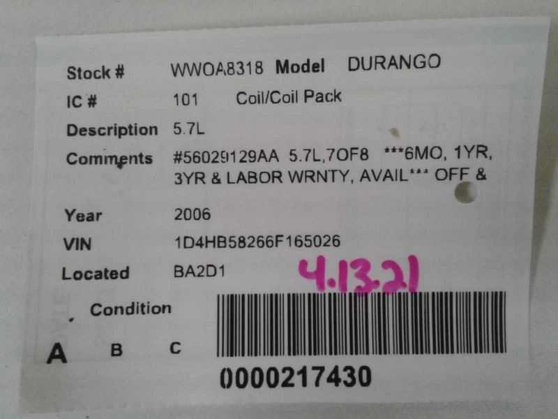 Coil/Ignitor Fits 05-16 300 641816 - Image 3 of 3