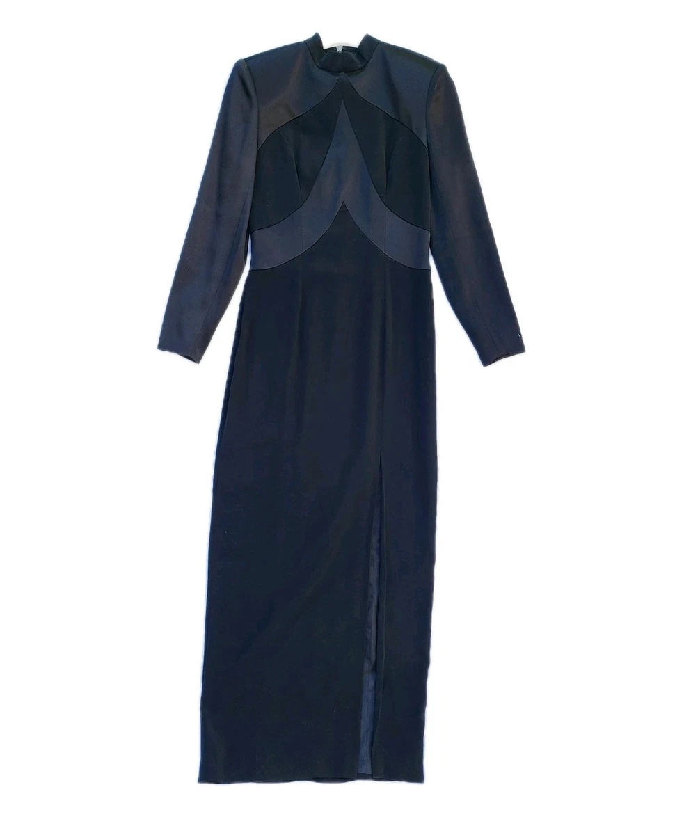 long sleeve maxi dress a line Mac Duggal Long Sleeve Pleated High Neck Gown Berry, Size 16 main image 0
