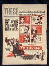 Magazine Ad* - 1948 - Movie Ad - "RUTHLESS" - Zachary Scott