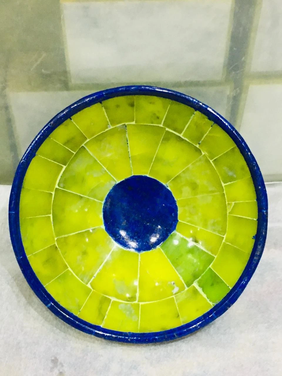 Serpentine And Lapis Lazuli Bowl 4inch Handmade Top Quality