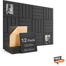 Large Cork Board, 12 Pack 12"X12"X0.4" Felt Bulletin Board Tiles with Self Ad...