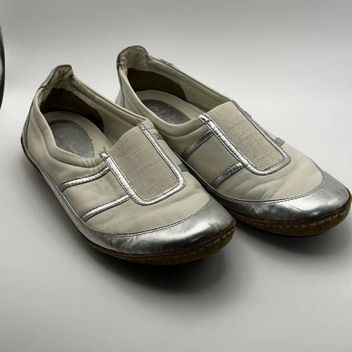 NIKE Ballerine da guida Cole Haan serie G donna 6 5 bianco sporco in pelle argento