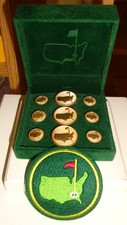 Scarce Vintage MASTERS GREEN JACKET BUTTON PATCH SET Augusta National Golf