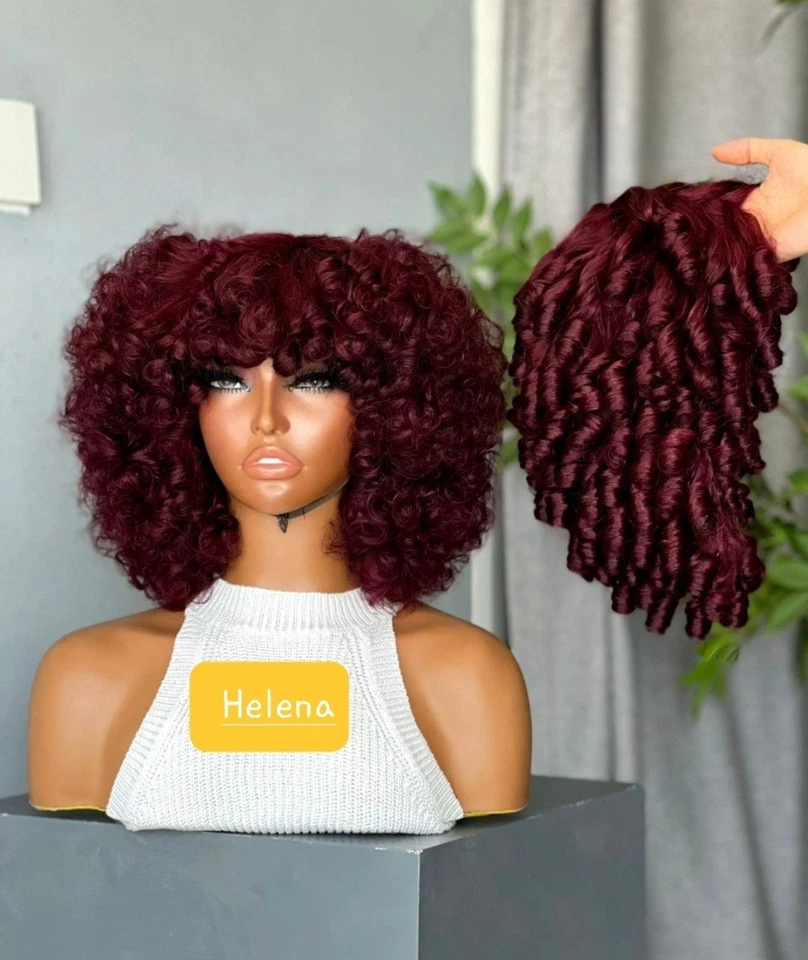 100% Vietnamese Human Hair SDD Rose Curls with Bangs Free Shipping. 250% Density - Image 2 of 3