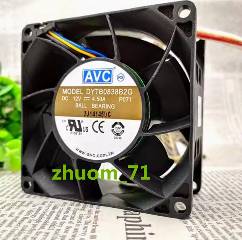 1PC AVC DYTB0838B2G DC 12V 4.5A 8038 8CM high speed cooling fan - Image 3 of 4