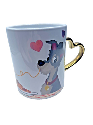 Disney Lady and the Tramp Heart Shaped Handle Mug Multicolor