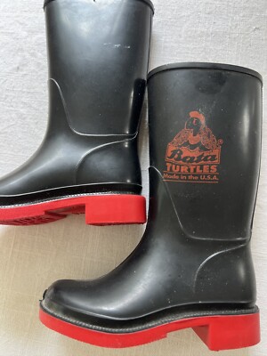 Kids Bata Turtles Navy Rain boots Made In US, Sz 5