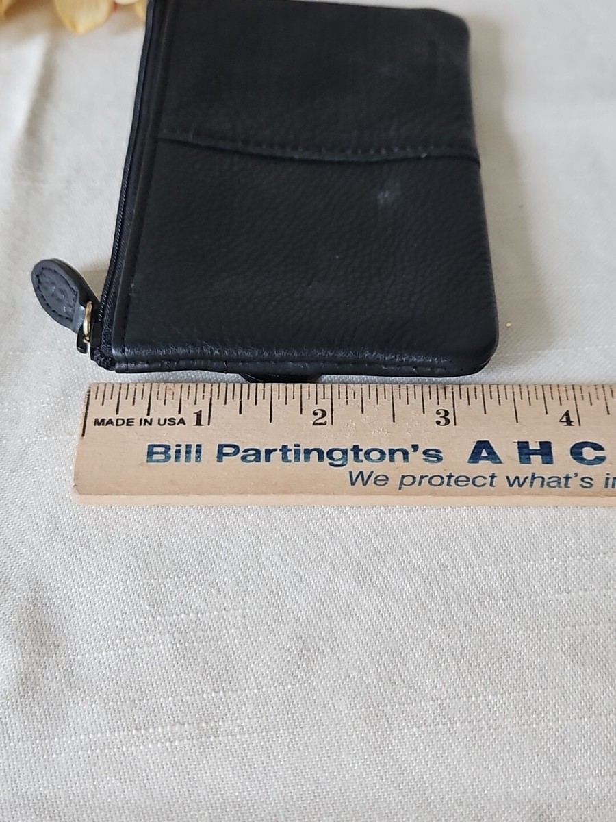 Rolfs Coin Purse Wallet Zip Black Pebbled Leather Keyring | eBay