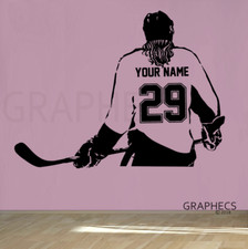 Personalized Girl Hockey Wall Decal Custom NAME & NUMBERS Vinyl Sticker Decor
