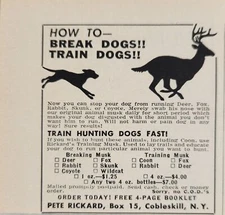 1956 Print Ad Train Hunting Dogs Fast Pete Rickard Cobleskill,New York