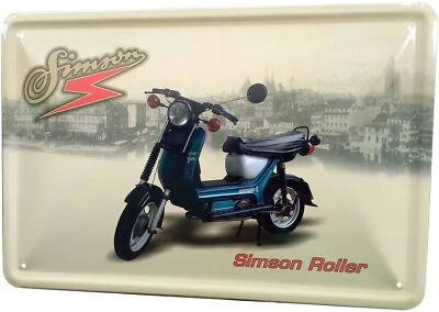 Blechschild 20x30 Simson Roller SR50 DDR Motorrad Ostalgie Nostalgie Zweitakter