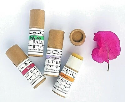 CARO'S CREAMS Organic Lip Balms - Hand-poured, Plastic-free, 100% natural, Zero Waste, UK made