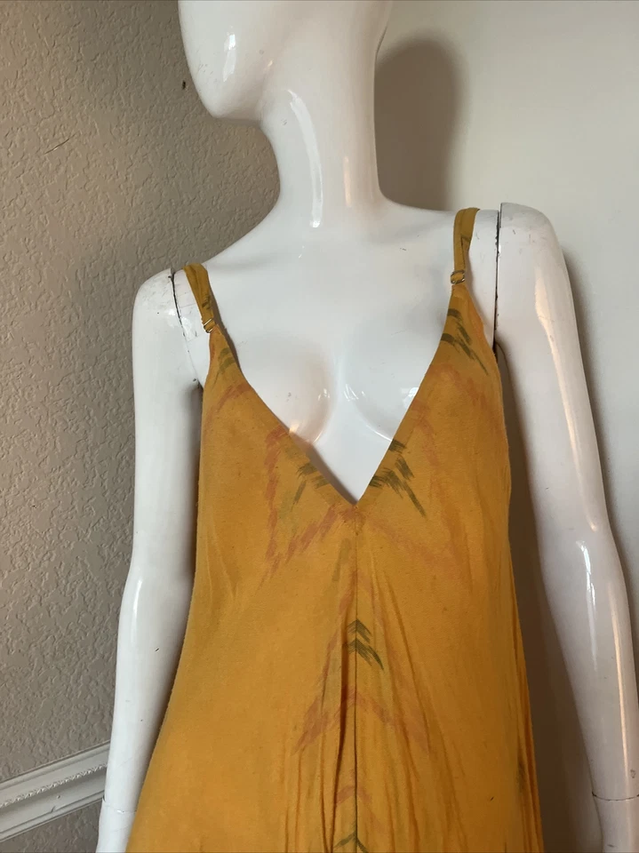 Mono harén estilo tanque grande 100 % rayón amarillo dorado CLEOBELLA talla S Foto 2 de 4