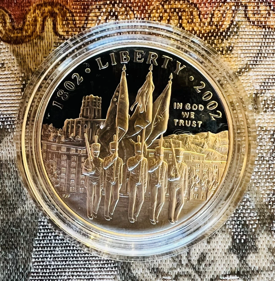 2002 W US Military Academy Bicentennial Proof 90% Silver Dollar Coin, With COA - Image 3 of 4