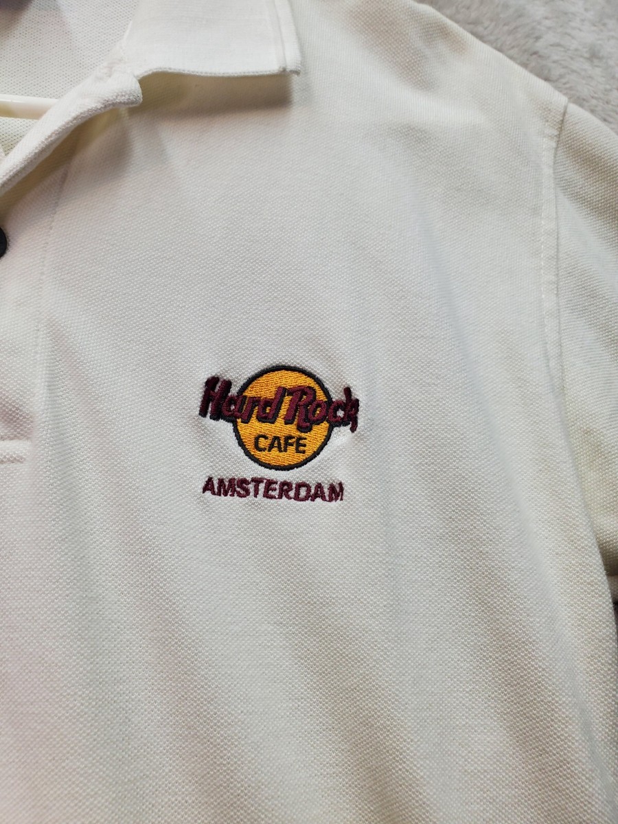 Hard Rock Cafe ポロシャツ XS ホワイト Hard Rock Cafe Polo Shirt Men's Small White Amsterdam Short