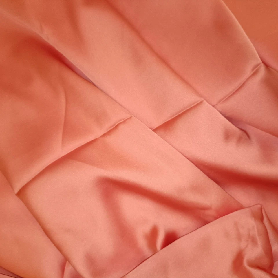 1m Peach Coral Fine Silky Soft Sateen Satin Dress Fabric 58" Draping Lining - Image 4 of 4