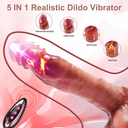 Telescopic Realistic Thrusting Dildo Vibrator Sex Toys for Women Remote Control - Picture 2 of 25