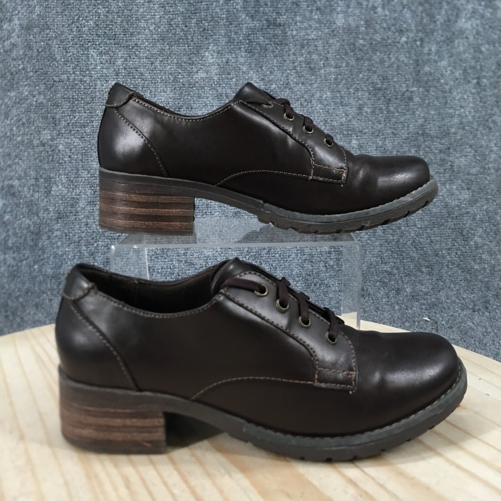 SAOLA Scarpe Eastland donna 8 5M Trish Oxford marrone stringate casual comode tacco a blocco