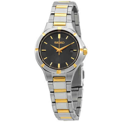 Seiko Essentials Quartz Charcoal Sunray Dial Ladies Watch SUR414