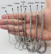 Italian Solid Sterling Silver Franco Link Chain Necklace 925 Silver Chain UNISEX