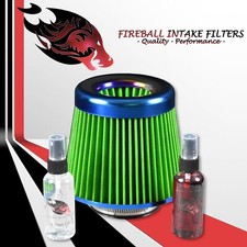 3 Reusable High Flow Performance Cold Air Intake Filter Kit Green For Hummer