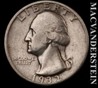 1932-D Silver Washington Quarter - Scarce  Very Fine  Key Date  #L4526