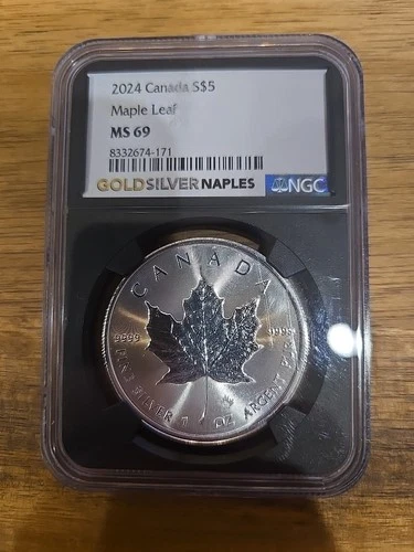 2024 Canada Maple Leaf Silver 1 Oz NGC MS69 MS 69 $5 Coin - TCCCX